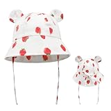 Generisch Baby Sonnenhut Atmungsaktiv Sommerhut Kinder Fischerhut UV-Schutz Unisex Cap mit Verstellbarem Bindebändern