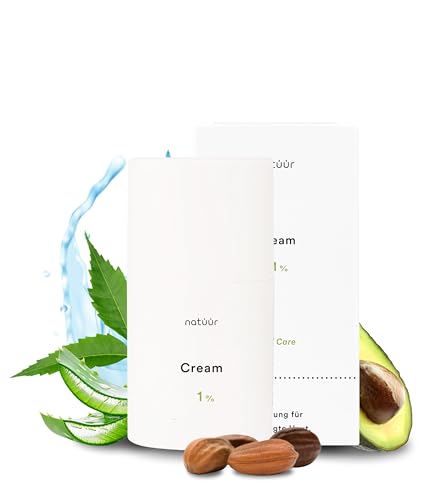natüür Cream con extracto de neem (50 ml) – Crema hidratante para piel sensible y seca – Se absorbe rápidamente, no grasa, vegana, fabricada en ES