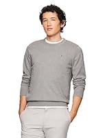 Tommy Hilfiger Men's M Amherst Cotton Sweaters, B25 Grey Heather, Medium