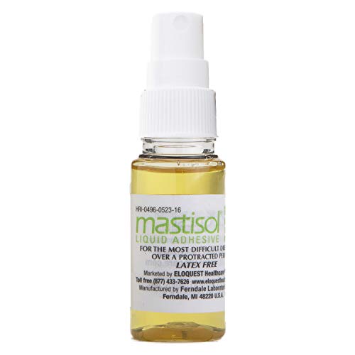 Mastisol Liquid Medical Adhesive - Long-Lasting Non-Water Soluble Skin Bond for Dressings, Tapes, & Devices, Latex-Free, CHG-Compatible - 15mL Spray Bottle