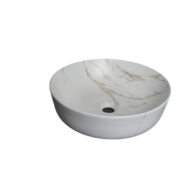 Lavabo sobre encimera de diseño redondo para renovar el baño principal