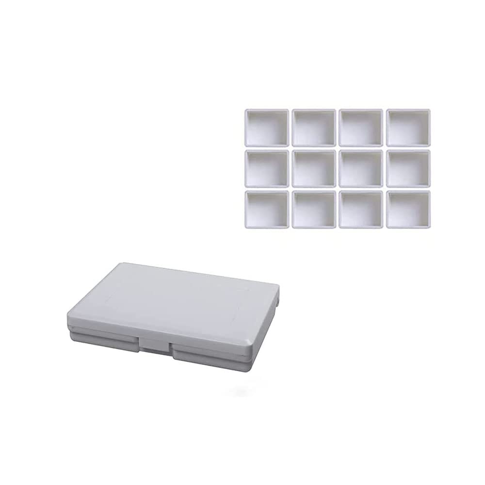 Paleta, 12/24 siatka z tworzywa sztucznego wygodne pudełko dozujące farby akrylowe/akwarela/gwasz artystyczne narzędzia do malowania, A