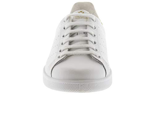 victoria of Spain Girl's White Leather Sneaker/Gold Glitter 34M2