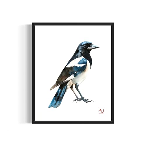 Oiseau aquarelle poster mural pour raviver un mur blanc vide