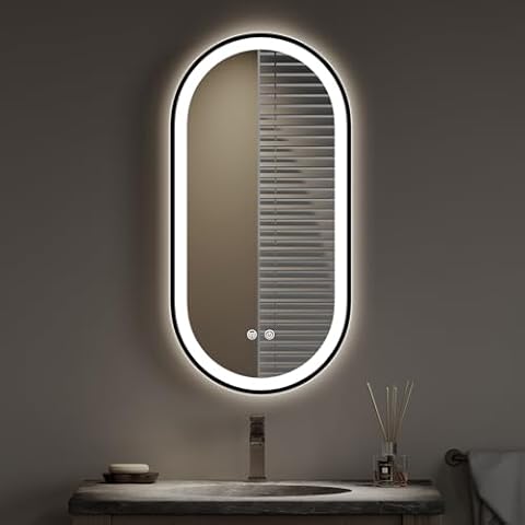 Warmiehomy LED Bathroom Mirror with Demister Cover
