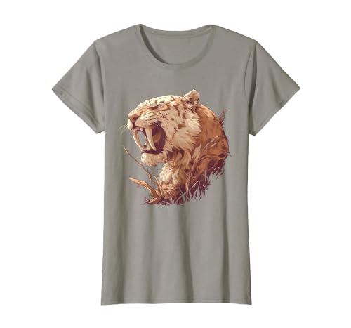 Saber-Toothed Tigers Saber-Toothed Tiger T-Shirt, Women, Slate Grey, 3X-Large