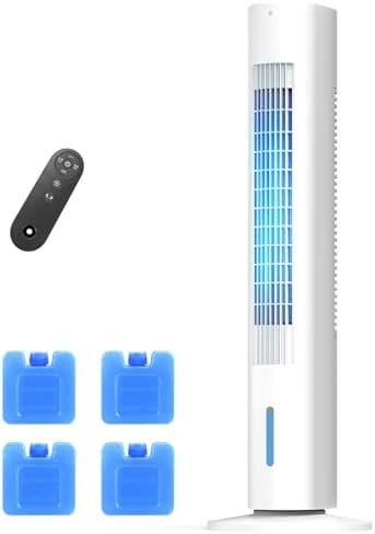 AIRTHRYL Windowless Portable Air Conditioner, 35" Evaporative Air Cooler with Remote, 3 Speeds, Large Water Tank, Oscillating Cooling Fan, 7H Smart Timer, Quiet Swamp Cooler for Home Bedroom Indoor