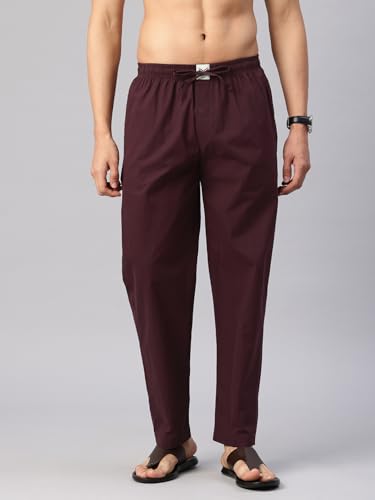 Image of Majestic Man Men Mid Rise Comfort Fit Solid Pure Cotton Casual Style Lounge Pants