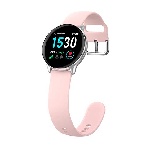 Relógio Inteligente, com Monitor Cardíaco, Sono, Pressão e Sangue, para iOS e Android - Rosa