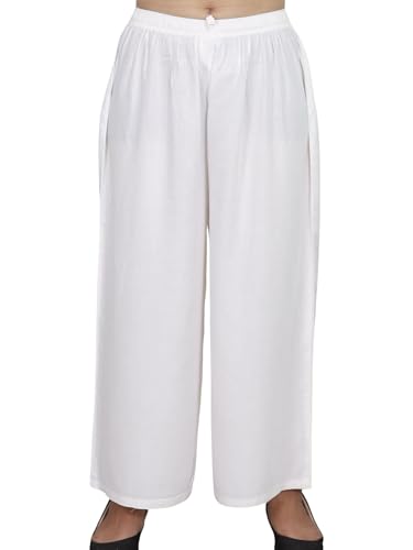 Image of Women's Solid Rayon Palazzo Pants Regular Palazo
