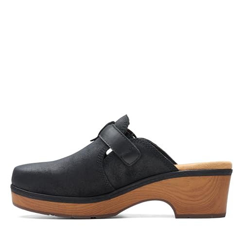 Clarks Clarks Black's Paizlee Nora Clog, Black Suede, 9 Wide US