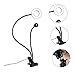 Veemoon Clip Type Ring Fill Lamp with Interface Sturdy Metal Clamp Tabletop Selfie Light for Live Streaming Video Recording and Wire Control Black