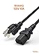 CableCreation [2-Pack] 1 Feet 18 AWG Universal Power Cord for NEMA 5-15P to IEC320C13 Cable, 0.3M / Black