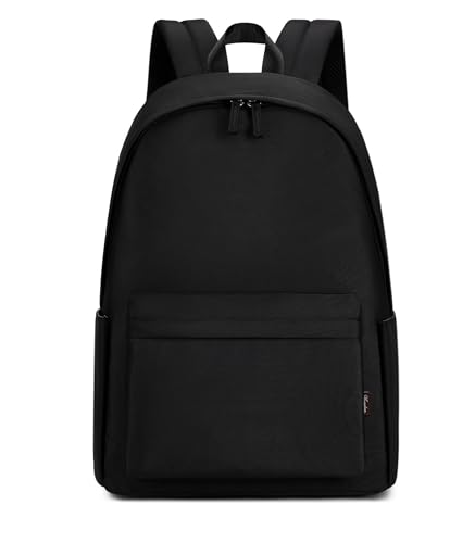 Acmebon Casual School Rucksäcke für Mädchen und Jungen reine Farbe Bookbag für Teenager Schwarz