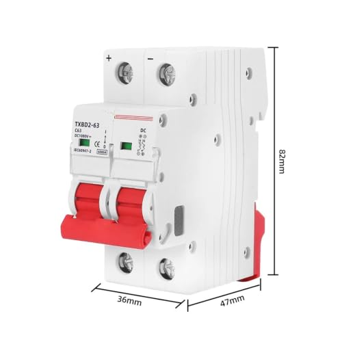 Disyuntor Solar DC 1000V 2P 40A Magnetotérmico de Corriente Continua 3