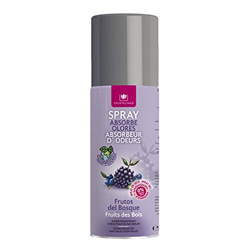 CRISTALINAS. Aerosol Ambientador & Absorbe Olor Natural Spray. Ultra Concentrado. Aroma: Frutos del Bosque (Pack 3)