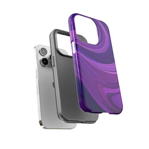 Coque rigide iPhone 14 Pro vague violette pour protéger l'écran - 3