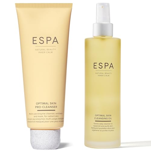 Image of ESPA | Optimal Skin Double Cleanse Duo | Inlcudes 3-in-1 Cleanser and Cleansing Oil | Nutrient-rich, Vitamin Powered Formulas