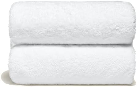 Italic Ultraplush 100% Australian Cotton Bath Sheets - Set of 2 Luxury Extra Large Heavy Duty Bath Sheets, 800GSM Plush and Absorbent Sheets for Hotels, Bath, Gym & Spa (White) - Thumbnail 4