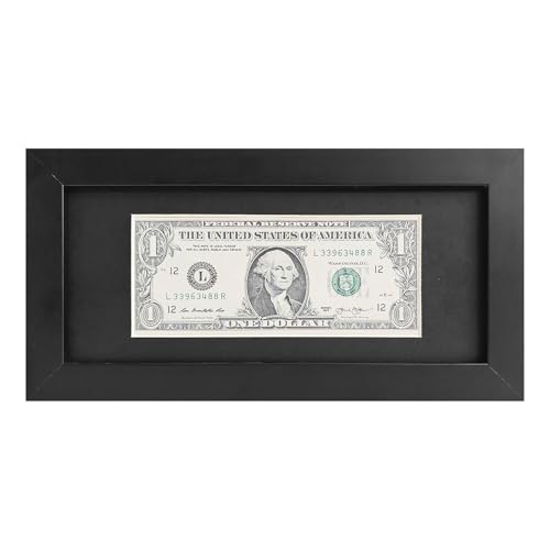 Design classico: cornice nera per banconote da un dollaro, cornice porta banconote da dollaro/licenza, tagliatelle nere opache. Il design semplice seleziona la tua arte o certificato davanti e al centro. Nessuna modanatura decorativa e pulita è molto adatta per visualizzare qualsiasi certificato di ricompensa, diploma o altri documenti correlati! Può essere posizionato sulla parte superiore o sulla parete su qualsiasi desktop/desktop!