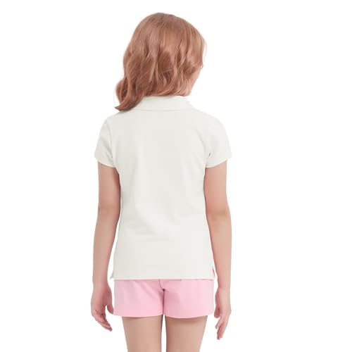 Image of 4 Pack Cotton Girls Polo Shirt Slim Fit for School Uniform Kids Youth Tops