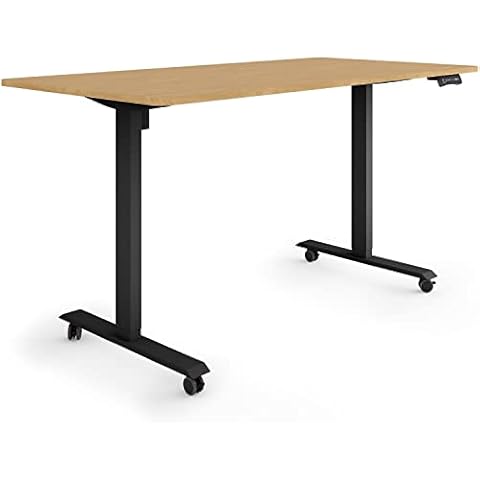 ESMART Germany ETX-121BBA 160x80cm Bambus Dekor Ergonomischer Steh-Sitz-Schreibtisch Cover