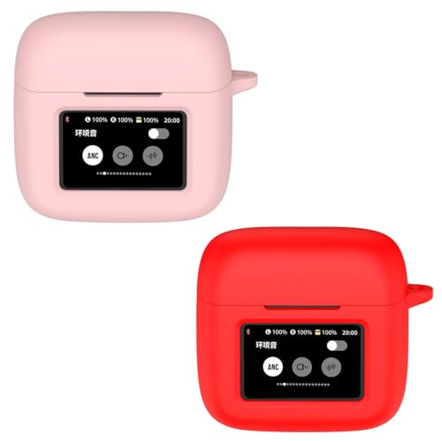 Fenmaru JBL Live Buds 4�p 2�Z�b�g �V���R���ی�P�[�X�A�\�t�g���L�b�h�V���R���� �����^ �ϏՌ��ی�L�b�g�A�L�[�����O�t�� (���b�h�{�s���N)