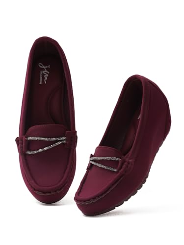 Image of JM LOOKS Women's Chain Loafers | Stylish & Comfortable Slip-On Flats for Women & Girls