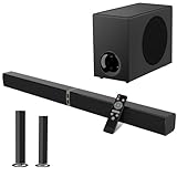 MZEIBO Sound Bar with Subwoofer,120W Soundbar for Smart TV Surround Sound Home Theater System Bluetooth 5.3 Audio Compatible with ARC, AUX, Optical