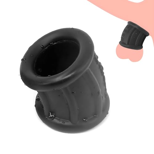 Weimob Bewish Silikon Hodensack Rückhaltemanschette Ballstretcher superelastischer weicher Gummiverschlussring Penisring Cock Ring Penis-Übungsmanschette langlebiges Sexspielzeug Schwarz MEHRWEG