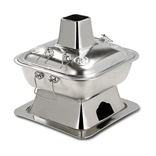 INUUXLG Traditional Chinese Copper Hot Pot, Shabu Shabu Hot Pot Vintage Copper Shabu Pot Pan 304 Stainless Steel Chinese Hot Pot Cooker with taurant Party Cookw