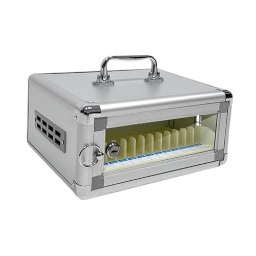 Caja para teléfonos móviles de 12 ranuras con llave y puerta transparente Milageto