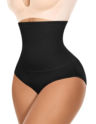 Image of Werena Women Tummy Control Shapewear Panties Shaping Underwear High Waist Body Shaper(#386 Basic Black, XXX-Large)