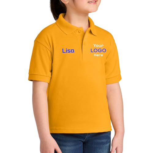 Customized Youth Polo Shirt | Personalized with Your Logo or Text | DryBlend Moisture-Wicking Sport Shirt | Cotton/Poly Jersey Knit Custom Team Shirts4