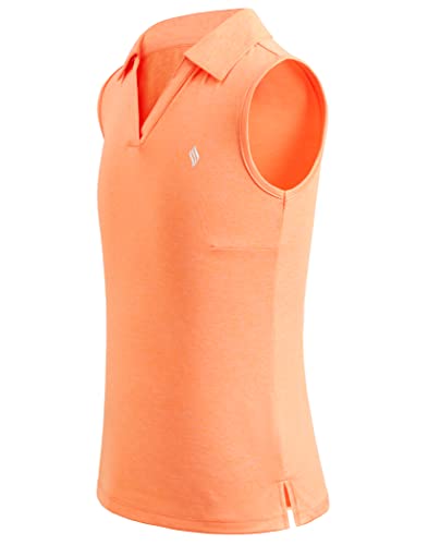 SANTINY Girls' Sleeveless Golf Shirt V-Neck Quick Dry Tennis Tank Tops Golf Clothes Collared Polo Shirts for Girl2