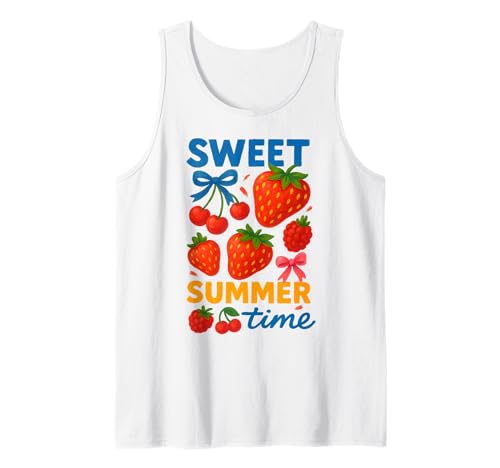 Sweet Summer Time Fruit Tee, Summer Strawberry Cute Girly Canotta