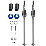 WEFEINO Steel Front Rear Drive Shaft CVD Driveshaft Upgrade Parts for 1/10 Tra-xxas Slash Rustler Stampede Hoss VXL 4X4 2WD RC Car (Front)