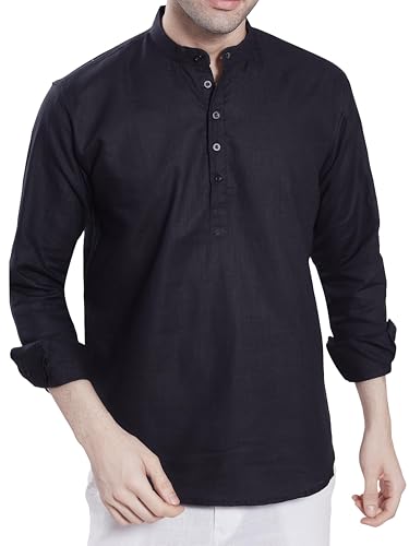 Image of DIVISIVE Men's Slim Fit Full Sleeves Cotton Short Kurta