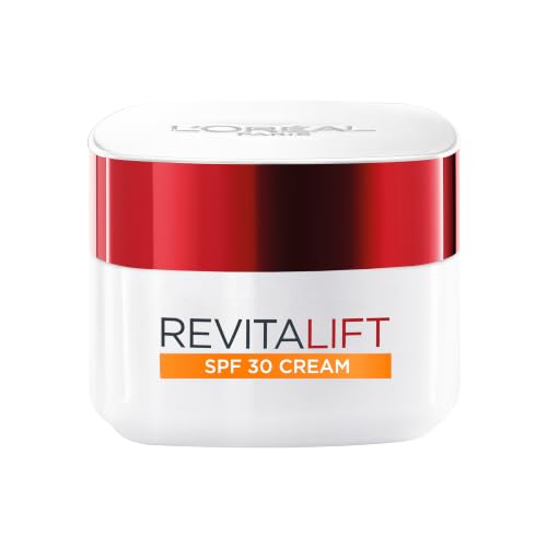 LOréal Paris Revitalift Hydrating SPF 30 Day Cream Powerful Formula to Smooth appearance of Wrinkles Firm & Moisturize Skin Infused with Pro-Retinol & Elasti-Peptides SPF30 Sun Protection 50ml