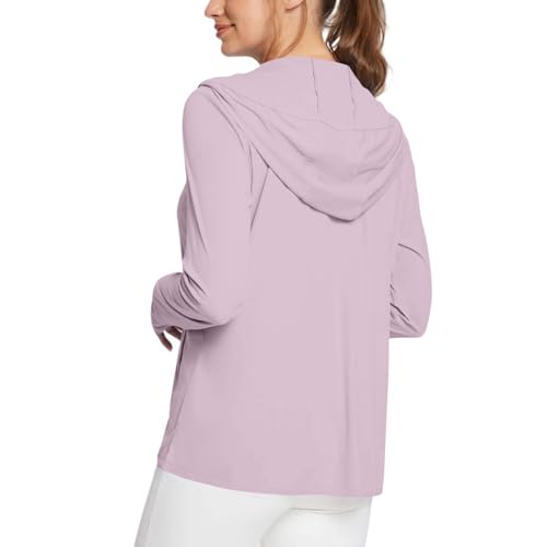 Sudadera con capucha rosa XS de protección solar con cremallera completa para mujer 4