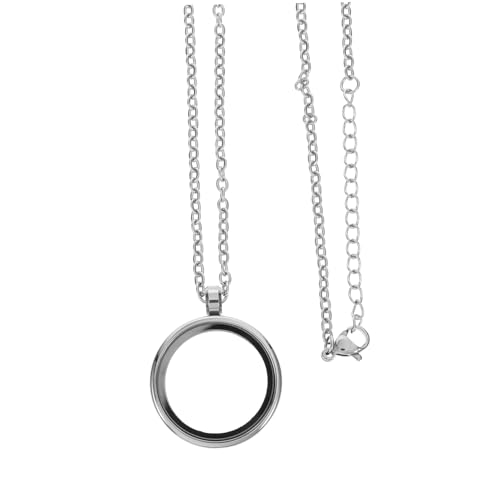 DOITOOL DIY Stainless Steel Locket with Clear Glass Window for Memory Keepsakes Effortless Screw Opening Custom Jewelry Making for Bridal Wedding Bouquet Charms and Floating Charms