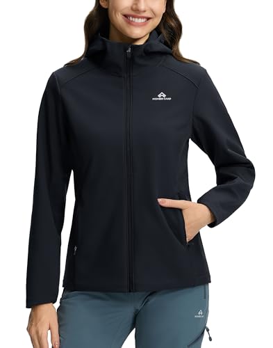 Pioneer Camp Wanderjacke Damen Outdoorjacke Elastisch Schnelltrocknend Damen Übergangsjacke Mehrsaisonal Leicht Wasserdicht-Atmungsaktive Jacke Mit Kapuze Geeignet Für...