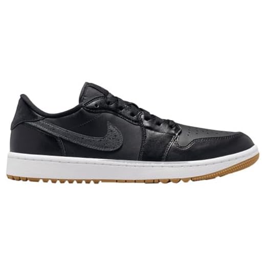 NIKE Air Jordan 1 Low G Golf Shoes (DD9315-005, Black/Gum Medium Brown/White/Anthracite) Size 10