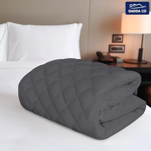 Image of GADDA CO Waterproof Cotton Quilted Mattress Protector King Size (84x72 Inch | 7x6 Ft) | Breathable Hypoallergenic Noiseless Ultra Soft Elastic Fitted Bed Protector | Washable Mattress /Bed Cover - Grey
