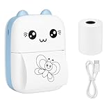 Mini Impressora Portátil Térmica Adesiva Bluetooth Sem Fio | Impressão de Fotos, Etiquetas, Lembretes e QR Code | Filmadora Infantil Divertida Full HD | Compatível com Android e iOS