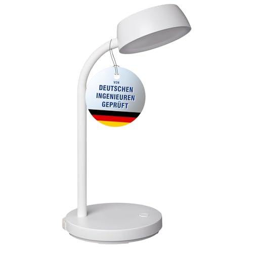 MAUL Schreibtischlampe LED MAULabby | Kleine Schreibtischlampe mit Standfuß | Moderne Tischlampe für Schreibtisch, Büro | Flexible LED Lampe mit 3000K warmweißem LED Licht | Weiß MAUL Schreibtischlampe LED MAULabby | Kleine Schreibtischlampe mit Standfuß | Moderne Tischlampe für Schreibtisch, Büro | Flexible LED Lampe mit 3000K warmweißem LED Licht | Weiß