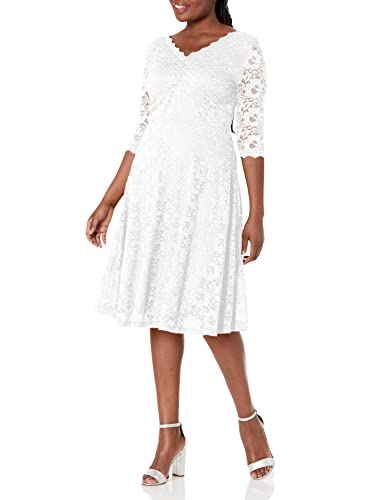 Formal Cocktail Dress for Wedding Midi A-Line White Confirmation Dress White M