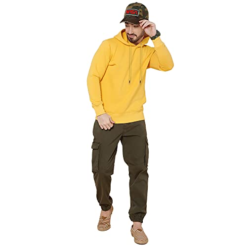 Image of Free Authority Men's Full Sleeve Solid Hooded Sweatshirt