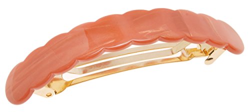 France Luxe Scalloped Volume Barrette - Nacro Coral