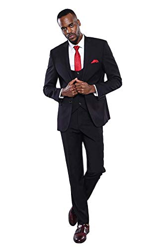 Costume noir slim fit 3 pièces pour un mariage chic ou une soirée